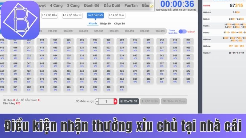 Điều kiện nhận thưởng xỉu chủ tại nhà cái uy tín