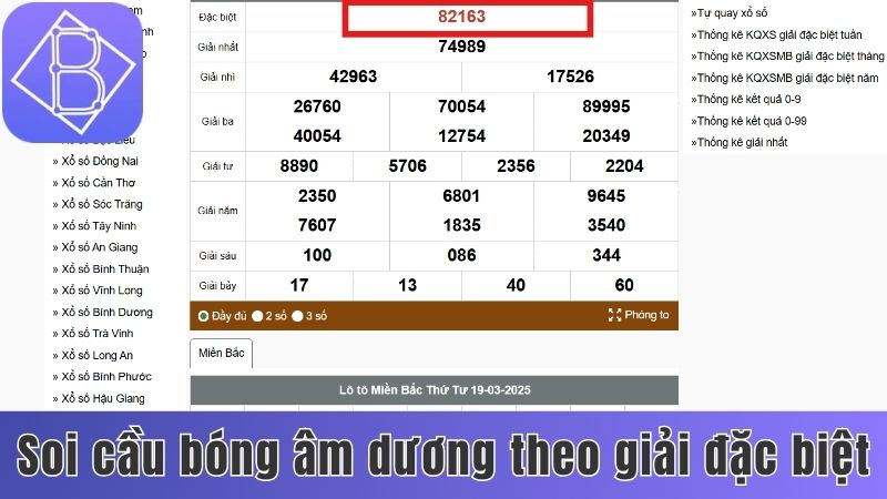 Soi cầu bóng âm dương theo giải đặc biệt